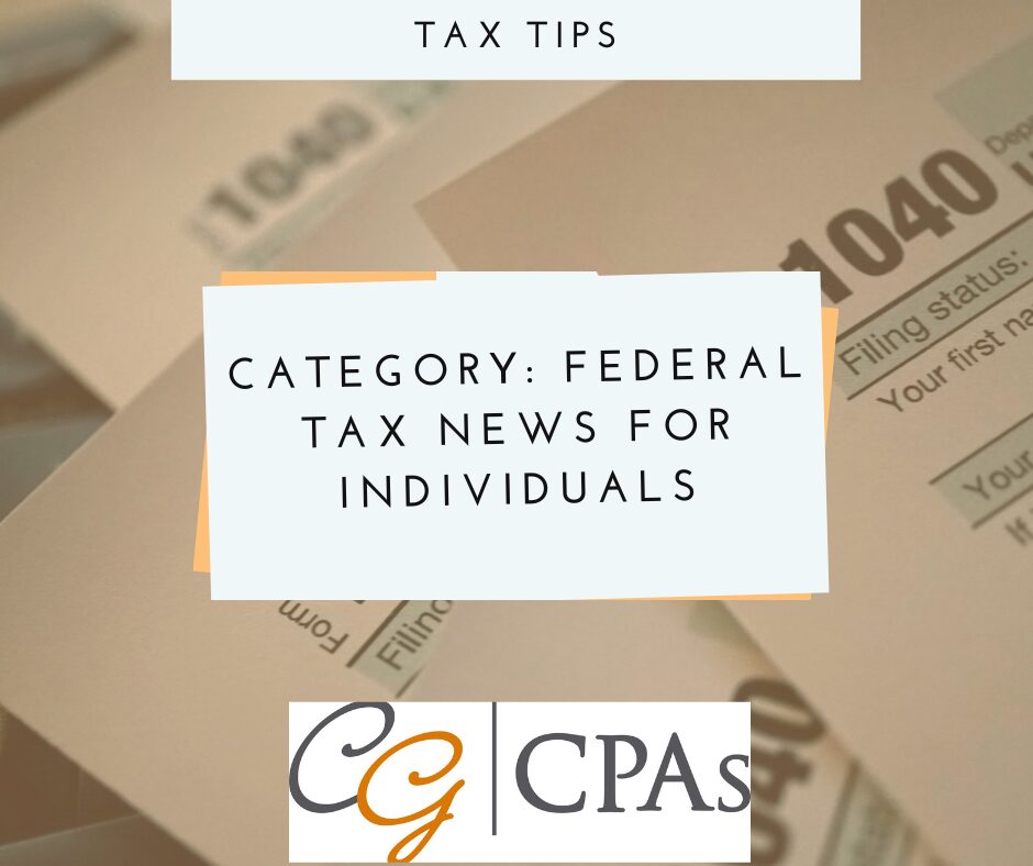Category: Federal Tax News for Individuals
